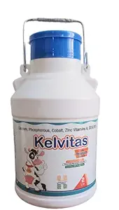 Kelvitas Chelated Liquid Calcium for Cattle| Cow| Buffalo (with Gluconeogenic Precursor) Pet Health Supplements (2 L)