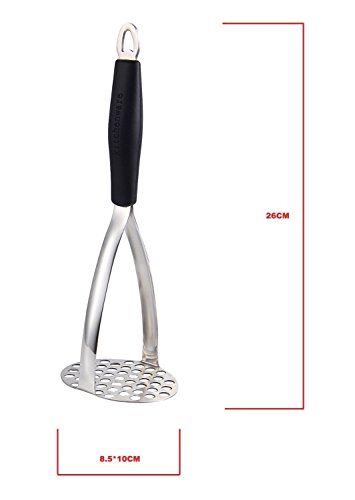 Original Profi Edelstahl Kartoffelstampfer von Senfine ~ Spülmaschinenfest ~ Gummierter Griff - 5