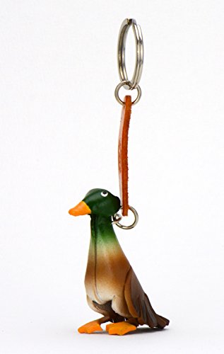 Ente Erik – kleiner Enten Schlüssel-Anhänger aus Leder, eine tolle Geschenk-Idee für Frauen und Männer im Vogel-Zubehör (Grün-Weiß-Braun), Gundel Gaukelei, Daffy Duck, Dagobert, Daisy, Darkwing, Donald, Oma, Quietscheentchen, Schnatterinchen, Ferdinand - 3