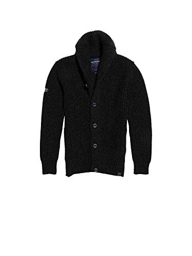 Preisvergleich Produktbild Superdry Herren Jakob Schal Strickjacke, Schwarz, Medium
