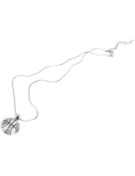 Legierung Diamante Kuppel Basketball 3D Kugel Hängende Halsketten Silber und Schwarz