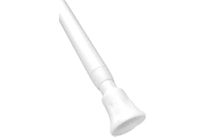 IANS EMPORIUM WHITE SPRING LOADED TENSION ROD 56-91cm (22-36") For light Weight Nets & Voiles - Curtains At Home