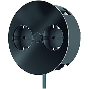 Außensteckdose IP66 – Wasserdicht, 16A, Mit Klappdeckel, Für Garten & Terrasse (grau/schwarz)