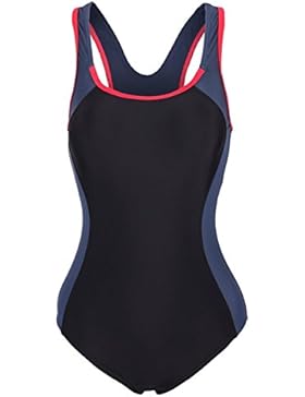 Aidonger Damen Verbindung Farben Badeanzug Knalliger Farbe Schwimmanzug EU36-EU50