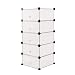 Produktbild PrimeMatik - Schuhschrank Stufenregal Modular Garderobenschrank 5-Kubus 17x35cm weiß mit Tür