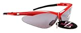 Rayzor Professional Lightweight Red UV400 Sports Wrap Cycling Sunglasses, With a Smoked Mirrored Anti-Glare Lens.