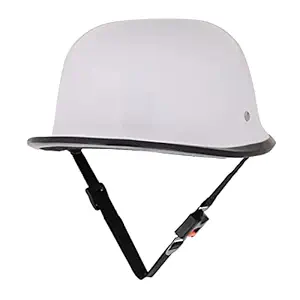 Sage Square German Scooty Half Helmet (White Glossy) (Non-Motorized)