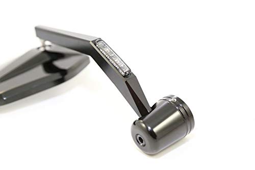 Highsider Motorradspiegel Lenkerendenspiegel/Blinker für 12-21mm Victory Alu schwarz - 3