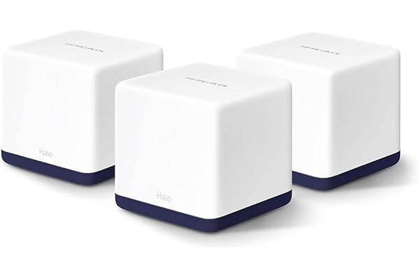 MERCUSYS Halo H1900G(3-Pack) TP-Link WiFi Mesh Routeur WiFi Bi-Bande AC1900Mbps, Couverture Jusqu'à 550 m², 3 Ports Gigabit, Repeteur WiFi, Contrôles Parentaux Puissants, Remplissez la Maison de WiFi