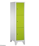 Fächerschrank / Spind 1 Abteil / 3 Fächer - 1850mm x 420mm x 500mm - Grüne Linie von Spindmax