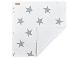 KraftKids Wickelunterlage große graue Sterne auf Weiss wasserundurchlässig - 2