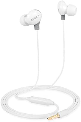 AIRUIKA In-Ear Headphones Earbuds Noise-isolating Earphones Stereo Bass Sport Headsets with Microphone and Remote Control for Iphone and Android Music Player Devices