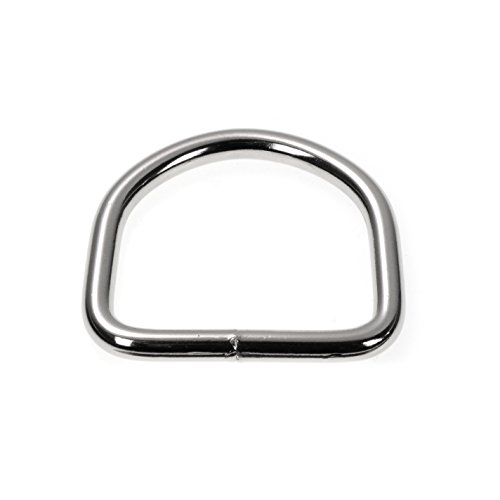 5er Set D Ring aus Edelstahl, Große Ausführung Abmessungen 50mm x 45mm, Materialstärke 5mm, nichtrostend, Ideal in Verbindung mit Paracord 550 zu verarbeiten, geschweißter Stahl, Farbe Edelstahl silber glanz, Marke Ganzoo - 2