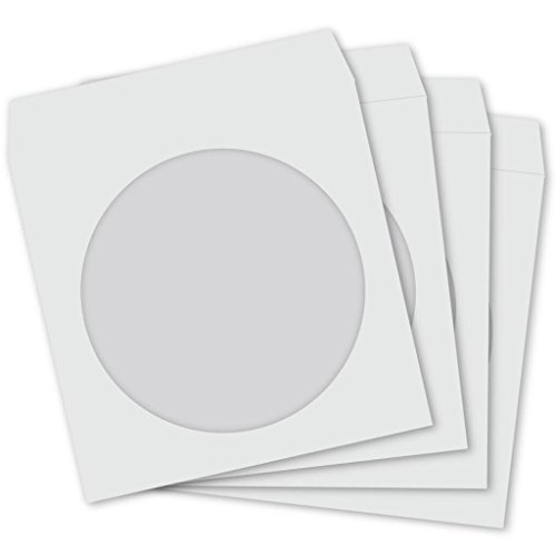 Four Square Media CD-/DVD-Hülle / Sleeve mit Fenster und Klappe, aus Papier, Weiß, 25 Stück - 2
