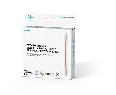 The Humble Co. Humble Natural Cotton Swabs, Coton-tige en bambou blanc, Durable, Respectueux de la nature, Végétalien, Biodégradable