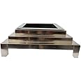Large 16 Inches Stainless Steel Hawan Kund for Home With Stand | Yagna Kund | Agnihotra | Homa Kundam | Traditional Step Design