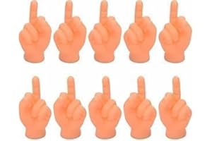 CAWHUI 10 Pcs Fun Middle Finger Hands Premium Rubber Little Tiny Finger Hands Realistic Design Hilarious Finger Puppets Mini Hand Dolls Storytelling Props Funny Finger Puppets