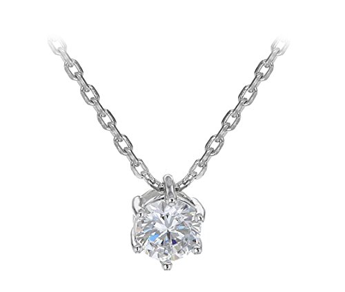 Tuscany Silber rhodiniert Zirkonia-Solitr-Anhnger mit verstellbarer Kette Halskette von 39,6 cm/39,5 cm/42 cm/16,5 Zoll