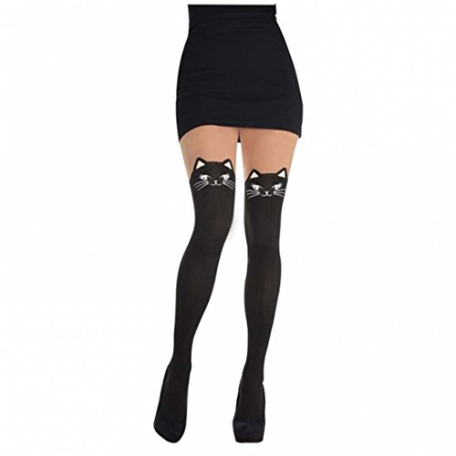 Preisvergleich Produktbild Katzen Strümpfe Overknees Katzenstrumpfhose Damen Halloween Feinstrümpfe Feinstrumpfhose Katzenstrümpfe halterlose Damenstrümpfe Feinstrumpfhose Cat Tights