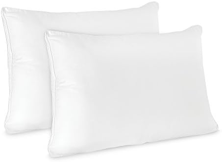 BioPEDIC Low Profile Hypoallergenic Flat Pillow (2 Pack),Standard/Queen