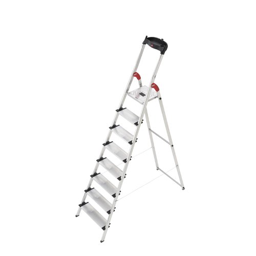 Preisvergleich Produktbild Hailo 8508-001 Alu-Sicherheits-Haushaltsleiter L60 - 8 Stufen mit Multifunktionsschale