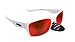 Produktbild RayZor Professional leichte UV400 White Sports Wrap Cycling Sonnenbrille, mit Ein rot Iridium verspiegelt Blendfreie Objektiv