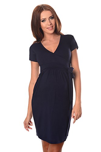 New Maternity Cocktail Dress V-Neck Pregnancy Clothing Wear Size 8 10 12 14 5416 Variety of Colours (8/S, Navy)
