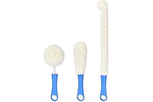 PERFETSELL Set di 3 spazzole per la Pulizia delle Bottiglie, Set di 3 spazzole per la Pulizia del Decanter del Vino