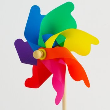Windspiel – Moulin 31 Rainbow – UV-beständig und wetterfest – Windrad: Ø31cm, Standhöhe: 75cm – fertig aufgebaut inkl. Standstab (Rainbow) - 3