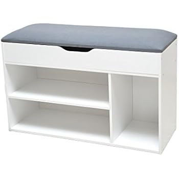 VASAGLE Banc à Chaussures Avec Rangement Sous Couvercle – Blanc Nuage & Beige Cappuccino – Style & Praticité Pour Votre Entrée !