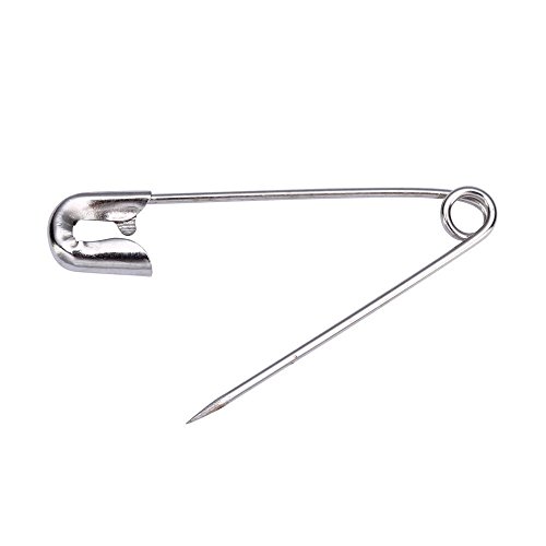 Besty 100 Stück Sicherheitsnadeln Set Gebogene Sicherheitsnadel Safety Pins aus Edelstahl zum Basteln, Nähen, Häkeln oder Krawattebinden usw. Silber( Länge: 45mm)
