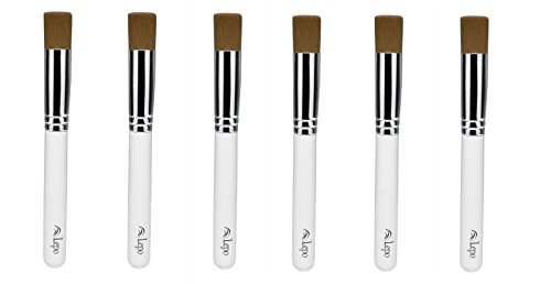 Lepo - Pincel redondo Vegan para maquillaje 6 unidades, cerdas sintéticas, maquillaje Fluidos, cremosi.