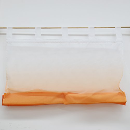 1er Pack Verlauf-Farben Muster Voile Raffrollo transparent Raffgardine mit Schlaufen BxH 100x140cm Orange - 2