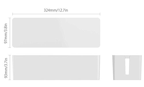 ORICO Kabelbox Kabelorganisator Steckdosenorganizer Kabelaufbewahrung Aufbewahrungsbox Ladestation Verkleidung, Lagerungsbox der Steckdosenleiste Kabel, Größe: 324 x 97 x 93 mm (Weiß) - 5