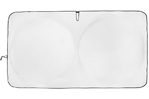 Parasol para Parabrisas Patentado Kinder Fluff para RV Clase A | Parasol Reflectante Protección Solar 99% UVR | Cubierta Plegable | Accesorios Auto para Autocaravana, Camión, Bus | 249x117 cm