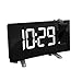 Produktbild Winbang Projektionswecker, elektronische Wecker mit Snooze Timer 7.1inch LED Curved Screen Tischwand FM Radio Clock (Weiß Wort)