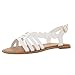 Produktbild Damen Offene Sandalen Sommer Knöchelriemchen Schuhe Bohemia Plateau Sandaletten Krawatte Sommersandalen (EU:40, Weiß)