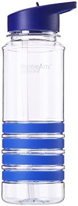 HomeArts BPA Free Sports Water Bottle with Straw, 750ml, Non-Leak, For Running, Gym, Yoga, Outdoors and Camping (Blue)