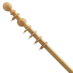 Universal Wooden 35mm Complete Curtain Pole Set Antique Pine
