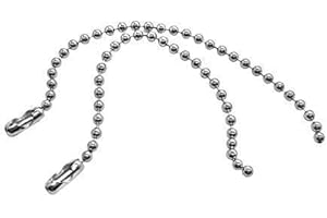 Trimming Shop Métal Chaîne Boule Extendeur pour Étiquette Étiquettes, Fabrication de Bijoux, Porte-Clé ou Badge Titulaires, avec Connecteur Fermoir - Argent, 15 cm