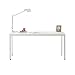 Produktbild DlandHome Moderner Esstisch/Bürotisch Schreibtisch 138 * 55cm Computertisch zarbeitsplätze Studie für Zuhause/Büro, Weiß & Weiß