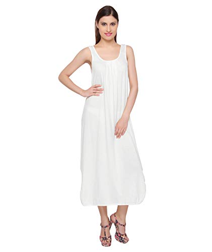 full length white slip