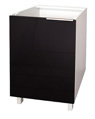 Belenus Caisson Porte Bas 60 Cm Noir Haute Brillance