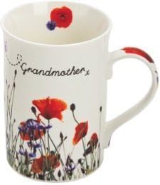 Quite Simply Grandmother Mug - Poppy Flower Scene Design 12oz "Grandmother" Gift Boxed China Mug