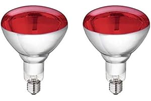 MOTISI ZOOTECNICI Pezzi nr.2 Lampada raggi infrarossi da 150 watt E27 per riscaldamento pulcini, suini, ecc.