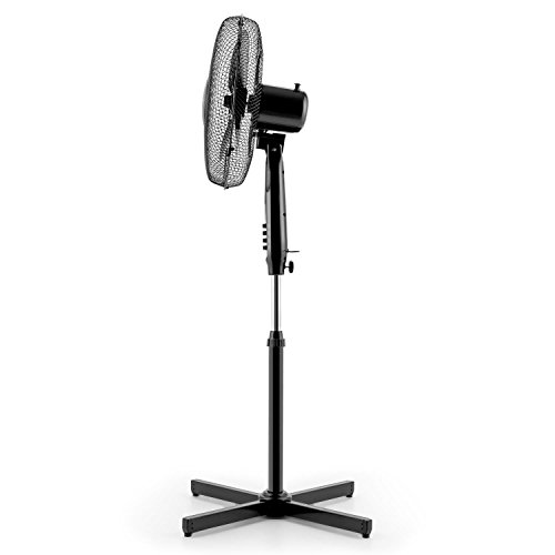 oneConcept • Black Blizzard • Ventilator • Standventilator • leise • 3 schwarze Rotorblätter • 40,6 cm Durchmesser • zuschaltbare Oszillations-Schwenkfunktion • Ventilatorkopf um 20° neigbar • 3 Geschwindigkeitsstufen • 50 Watt • schwarz - 4