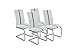 Produktbild Homexperts 4er Schwingerstuhl-Set kunstleder Weiß - Cappuccino 52 x 43 x 100 cm