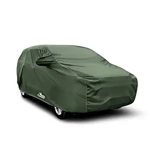 AASHA TRADING 4X4 Fabric 100% Waterproof Car Cover for Maruti Suzuki Ertiga (Dark Green with Mirror Pockets)