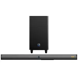 Matata Sound Bar MTMS804 True 120 Watt 2.1 Channel Home Theatre Soundbar, Wireless Subwoofer, LED Display, Multi Connectivity - Wireless Bluetooth/AUX/USB/HDMI-ARC/Optical, Remote Control (Black)