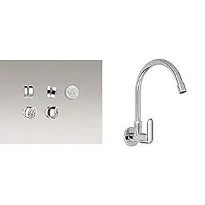 KOHLER Awaken Body Spray+Kohler Kumin wall mounted Kitchen Faucet (cold only) (99482IN-4-CP)